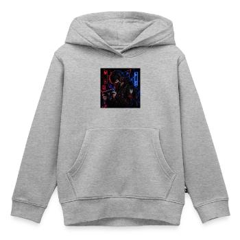 Neon Street Gamer im Anime-Stil - Kinder Premium Organic Hoodie - Grau meliert - Vorne - AI Model Kid Male (0cm)