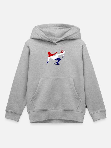 Fallrückzieher Niederlande Fussball - Kinder Premium Organic Hoodie - Grau meliert