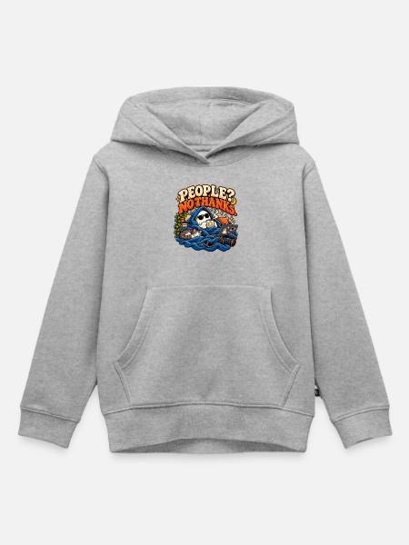 Leute? Nein, danke. | Lustiger Introvertierter - Kinder Premium Organic Hoodie - Grau meliert