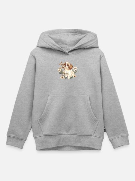 Shih Tzu - Kinder Premium Organic Hoodie - Grau meliert