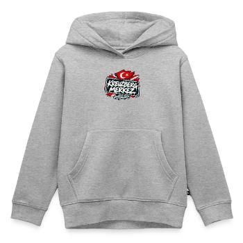 Kreuzberg Merkez – Berlin trifft Türkiye - Kinder Premium Organic Hoodie - Grau meliert - Vorne - AI Model Kid Male (0cm)