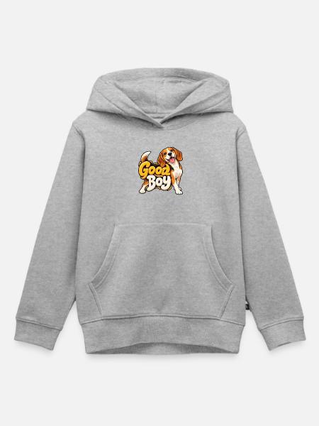Beagle - Kinder Premium Organic Hoodie - Grau meliert