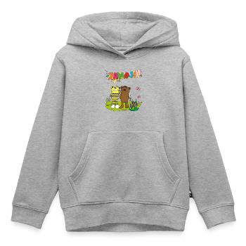 Janosch Tiger Und Bär Freundschaft - Kinder Premium Organic Hoodie - Grau meliert - Vorne - AI Model Kid Male (0cm)
