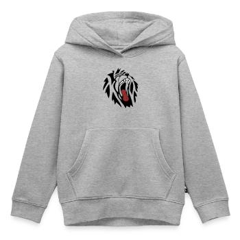 Löwe - Kinder Premium Organic Hoodie - Grau meliert - Vorne - AI Model Kid Male (0cm)