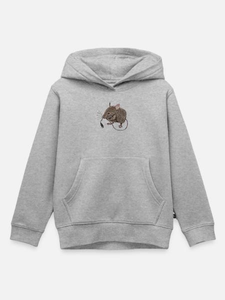 USB-Maus - Kinder Premium Organic Hoodie - Grau meliert