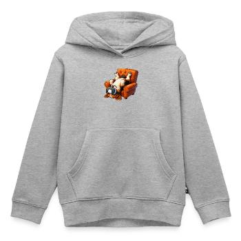 Mops VR Gamer Sessel Cartoon - Kinder Premium Organic Hoodie - Grau meliert - Vorne - AI Model Kid Male (0cm)