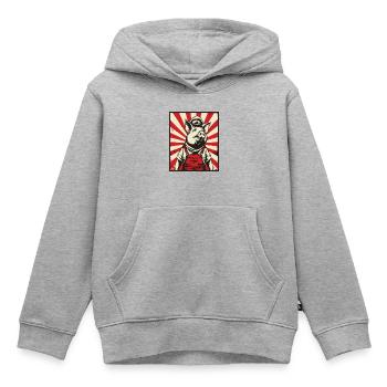 Kommunisten Propaganda Sozialisten Schwein - Kinder Premium Organic Hoodie - Grau meliert - Vorne - AI Model Kid Male (0cm)