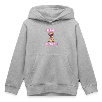 Hundeschule - Zu cool für die  Hundeschule - Kinder Premium Organic Hoodie - Grau meliert - Vorne - AI Model Kid Male (0cm)