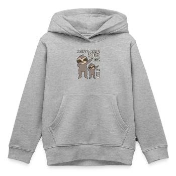 Coolster Großer Bruder 2027 Bääm! Dabbing Faultier - Kinder Premium Organic Hoodie - Grau meliert - Vorne - AI Model Kid Male (0cm)