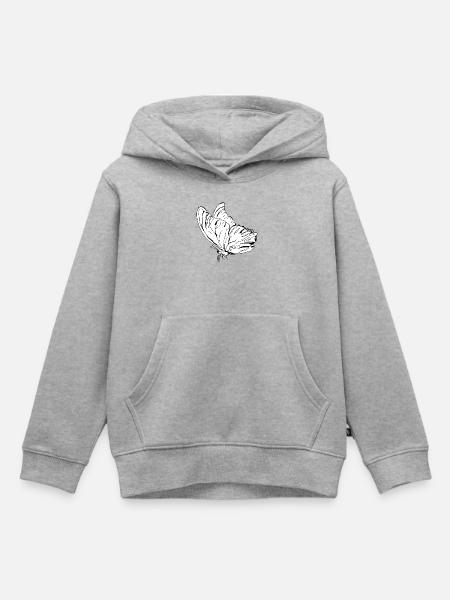 Schmetterling Vecter - Kinder Premium Organic Hoodie - Grau meliert