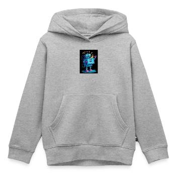 404 Bot – Gehirn nicht gefunden - Kinder Premium Organic Hoodie - Grau meliert - Vorne - AI Model Kid Male (0cm)