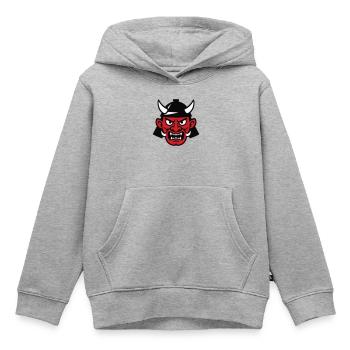 Samurai Devil - Kinder Premium Organic Hoodie - Grau meliert - Vorne - AI Model Kid Male (0cm)