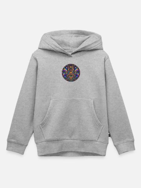 Hand der Fatima - Kinder Premium Organic Hoodie - Grau meliert