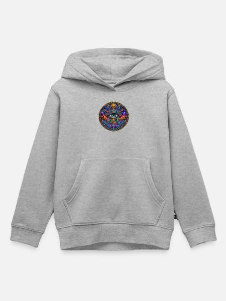 Auge des Horus - Kinder Premium Organic Hoodie - Grau meliert