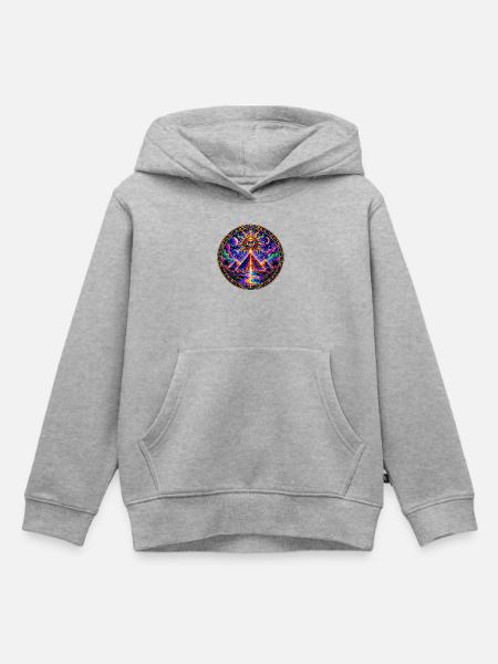 Pyramide - Kinder Premium Organic Hoodie - Grau meliert