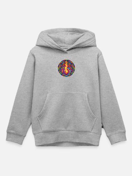 Feuer - Kinder Premium Organic Hoodie - Grau meliert