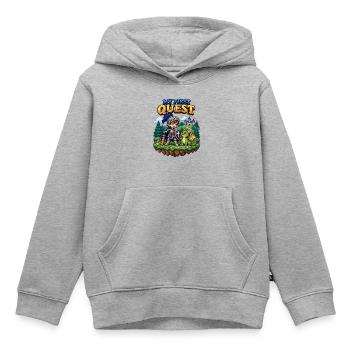 My First Quest – 16-Bit Pixel Ritter & Drache - Kinder Premium Organic Hoodie - Grau meliert - Vorne - AI Model Kid Male (0cm)
