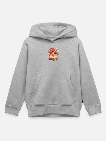 Scharfer Drachenramen Mood - Kinder Premium Organic Hoodie - Grau meliert