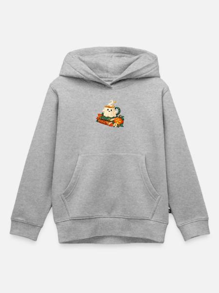 Verzauberte Tasse Herbstbücher - Kinder Premium Organic Hoodie - Grau meliert