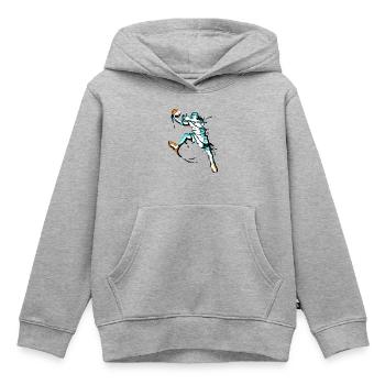 Basketball - Retro Basketballer - B-Ball - Jordan - Kinder Premium Organic Hoodie - Grau meliert - Vorne - AI Model Kid Male (0cm)