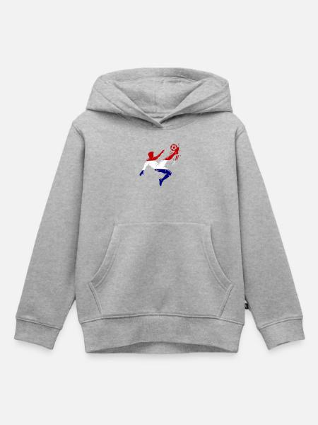 Fallrückzieher Niederlande Fussball - Kinder Premium Organic Hoodie - Grau meliert
