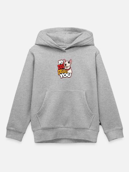 Bullterrier - Kinder Premium Organic Hoodie - Grau meliert