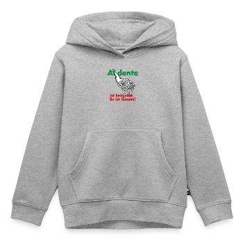 Al dente ist kein Vibe. Das ist Gesetz! - Kinder Premium Organic Hoodie - Grau meliert - Vorne - AI Model Kid Male (0cm)