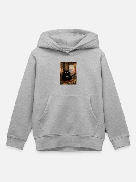 Lustiges Japan Katze Gaming Ramen - Kinder Premium Organic Hoodie - Grau meliert