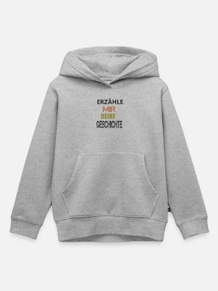 ERZÄHLE MIR DEINE GESCHICHTE - Kinder Premium Organic Hoodie - Grau meliert