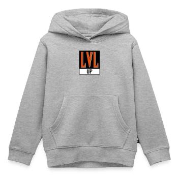 level up nerd cod - Kinder Premium Organic Hoodie - Grau meliert - Vorne - AI Model Kid Male (0cm)