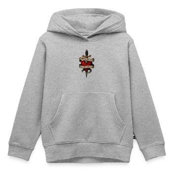 Vintage Liebe Gift Dolch Herz - Kinder Premium Organic Hoodie - Grau meliert - Vorne - AI Model Kid Male (0cm)
