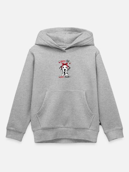 Dalmatiner 100% Stil - Kinder Premium Organic Hoodie - Grau meliert