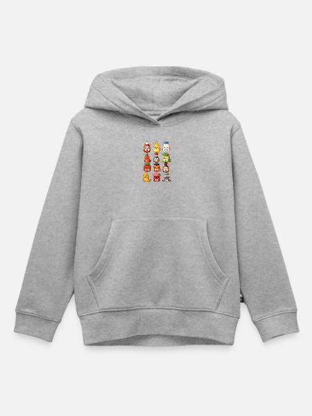 Kawaii Saucen | Würzen & Kochen - Kinder Premium Organic Hoodie - Grau meliert