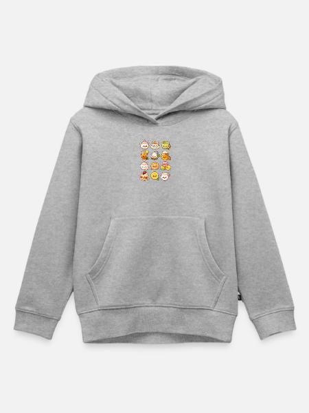 Kawaii Teezeit | Tee, Matcha & Gebäck - Kinder Premium Organic Hoodie - Grau meliert