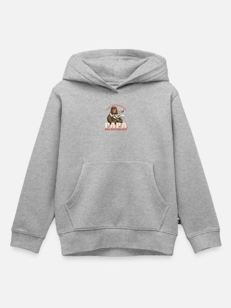 Piloten Geschenk lustig - Rufzeichen Papa - Kinder Premium Organic Hoodie - Grau meliert