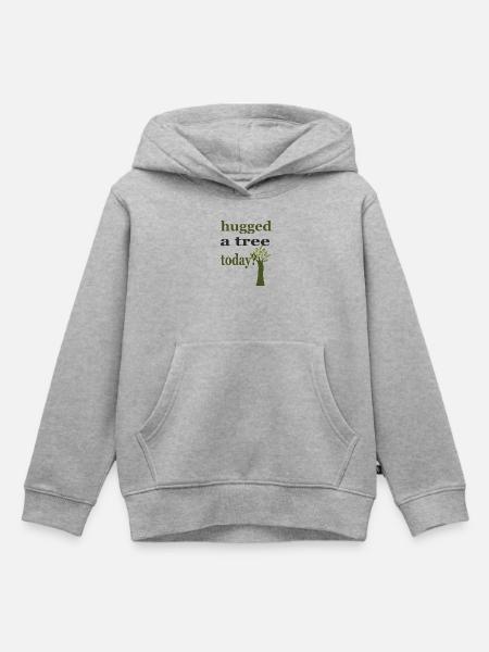 hugged a tree - Kinder Premium Organic Hoodie - Grau meliert