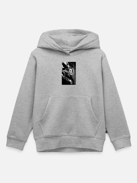 Nachtkrähenkönigin - Kinder Premium Organic Hoodie - Grau meliert