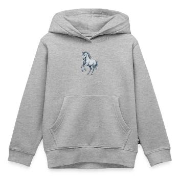 Pferd - Kinder Premium Organic Hoodie - Grau meliert - Vorne - AI Model Kid Male (0cm)