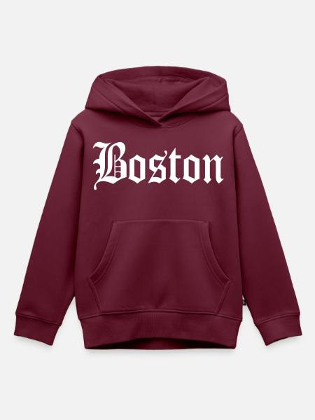 Boston - Kinder Premium Organic Hoodie - Burgunderrot