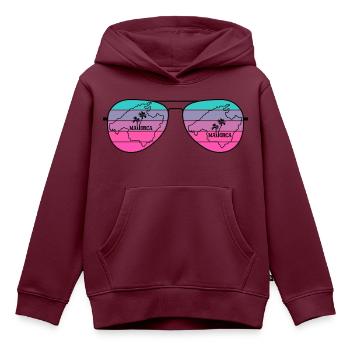 Sonnenbrille mit Landkarte von der Insel Mallorca - Kinder Premium Organic Hoodie - Burgunderrot - Vorne - AI Model Kid Female (0cm)