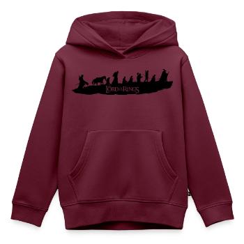 Der Herr Der Ringe Logo, Gandalf Und Die Gefährten - Kinder Premium Organic Hoodie - Burgunderrot - Vorne - AI Model Kid Female (0cm)