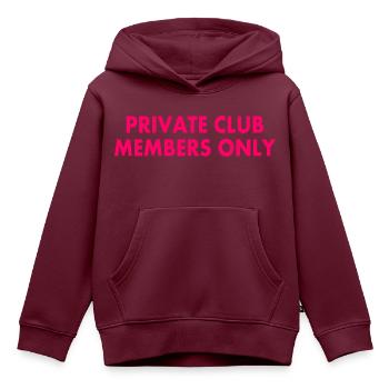 private club members only - Kinder Premium Organic Hoodie - Burgunderrot - Vorne - AI Model Kid Female (0cm)