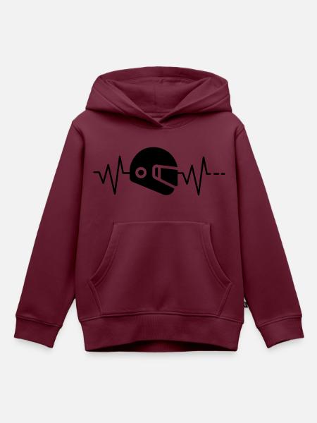 Herzschlag Helm - Kinder Premium Organic Hoodie - Burgunderrot