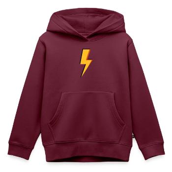 Blitz - Leistung - Strom - Kinder Premium Organic Hoodie - Burgunderrot - Vorne - AI Model Kid Female (0cm)