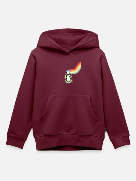 Pinguine Slide - Kinder Premium Organic Hoodie - Burgunderrot