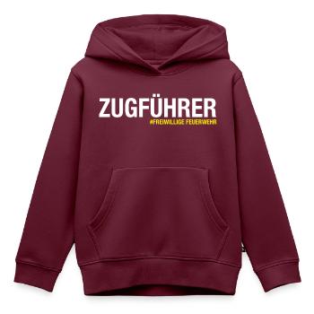 Zugführer Freiwillige Feuerwehr - Kinder Premium Organic Hoodie - Burgunderrot - Vorne - AI Model Kid Female (0cm)