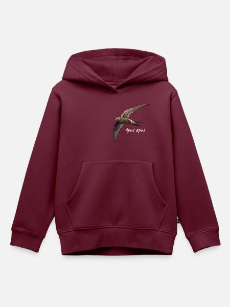 Mauersegeler im Flug - Kinder Premium Organic Hoodie - Burgunderrot