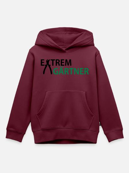 garten - Kinder Premium Organic Hoodie - Burgunderrot