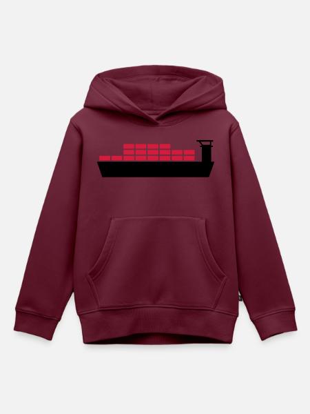 Frachter - Kinder Premium Organic Hoodie - Burgunderrot