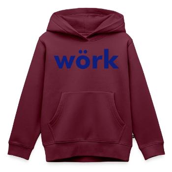 wörk - Kinder Premium Organic Hoodie - Burgunderrot - Vorne - AI Model Kid Female (0cm)